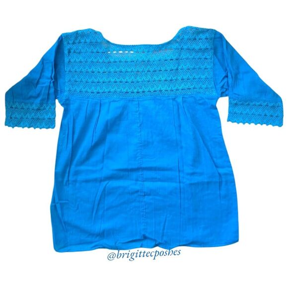 HANDMADE Traditional Laced Mexican Blouse - Picture 8 of 12
